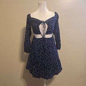Polka Dot Cutout Mini Dress
